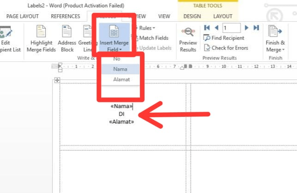 10. Insert Merge Field