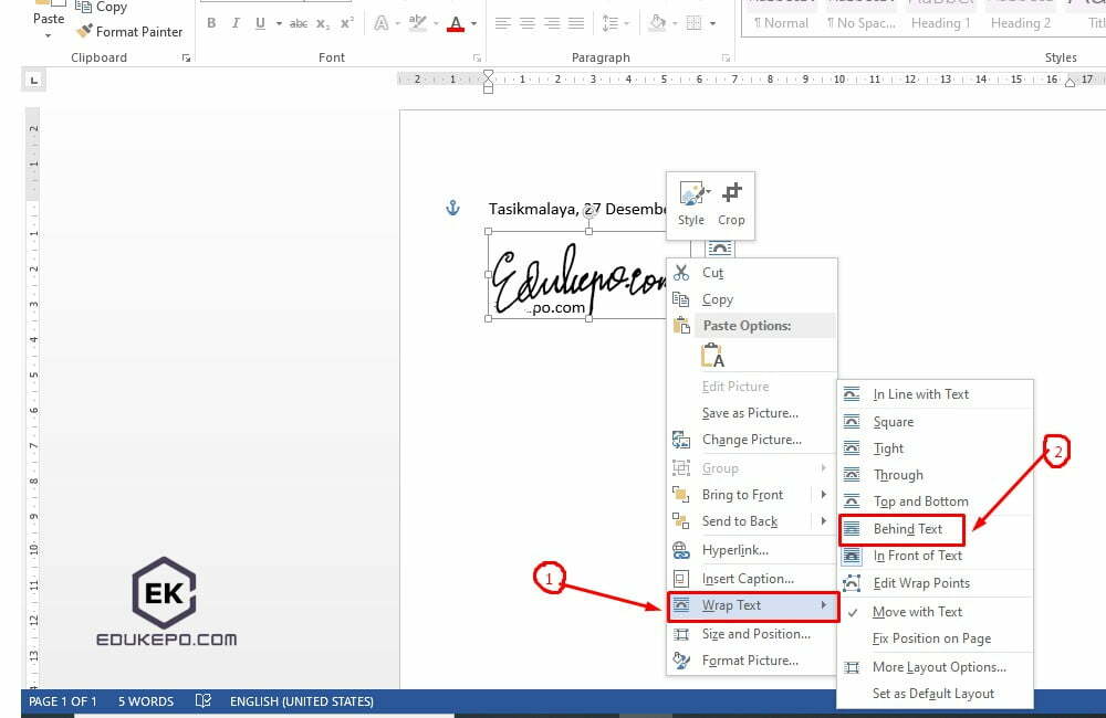 Cara membuat tanda tangan di Microsoft Word 3