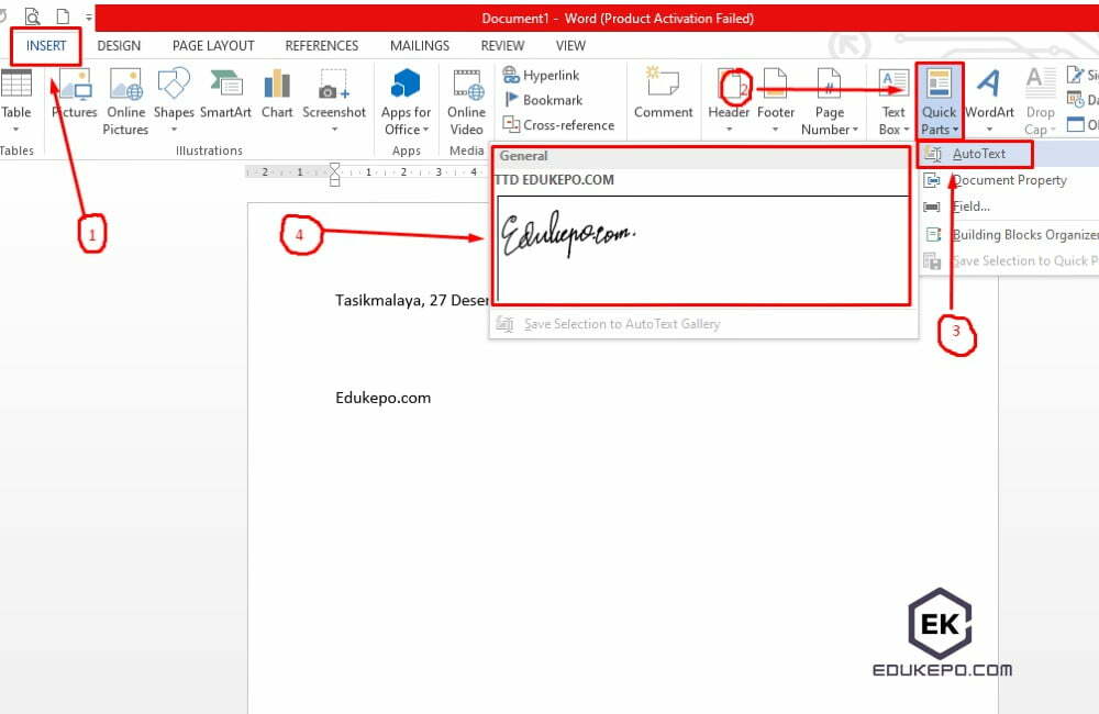 Cara membuat tanda tangan di Microsoft Word 5