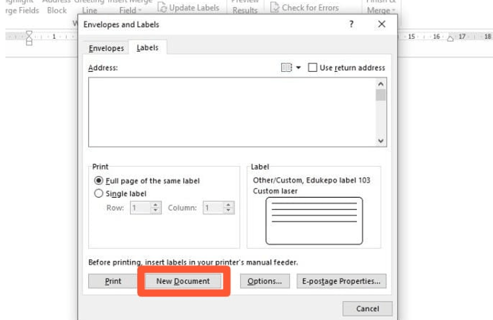 7. Pilih New Document 