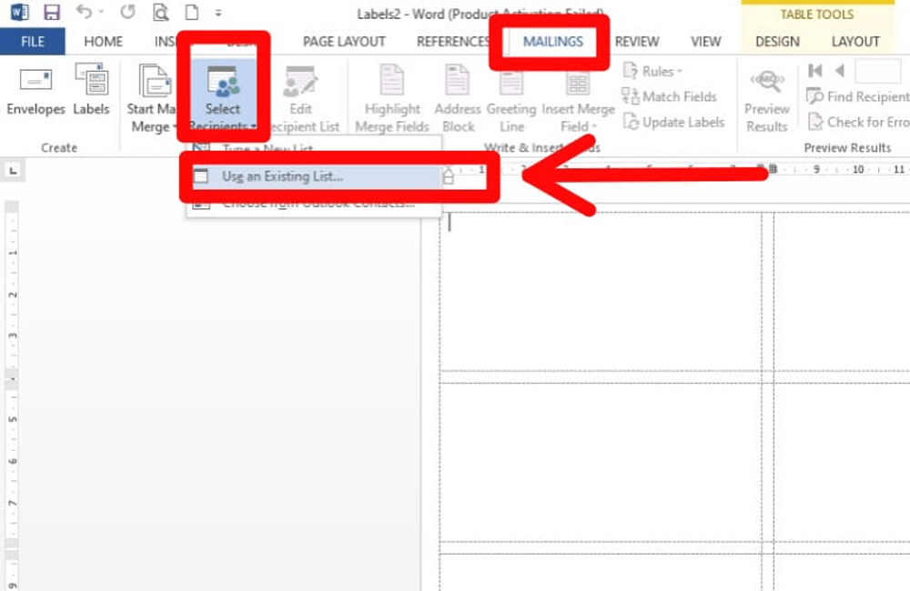 8. Pilih Use an Existing List