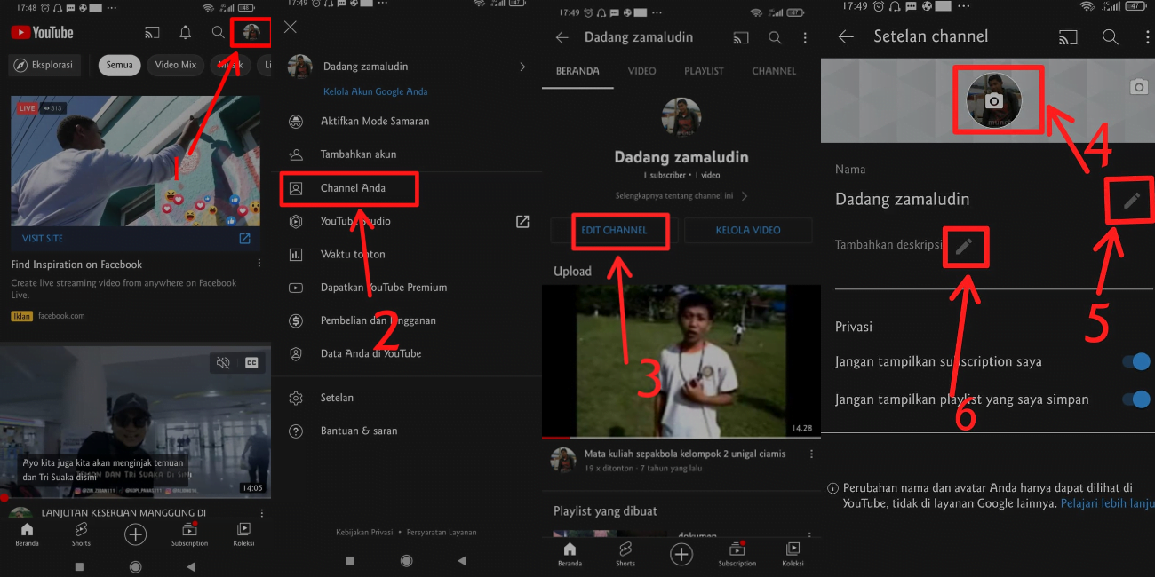 Cara membuat Channel Youtube di Ponsel