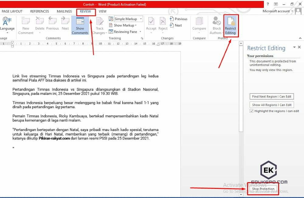 Buka kunci dokumen yang terkunci