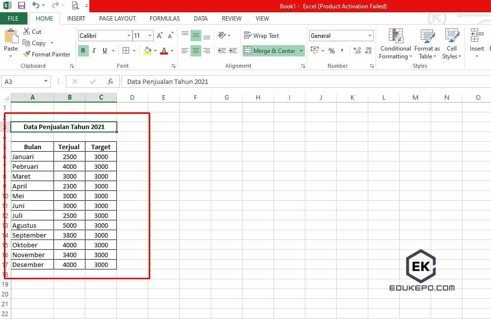 Cara membuat grafik di Excel