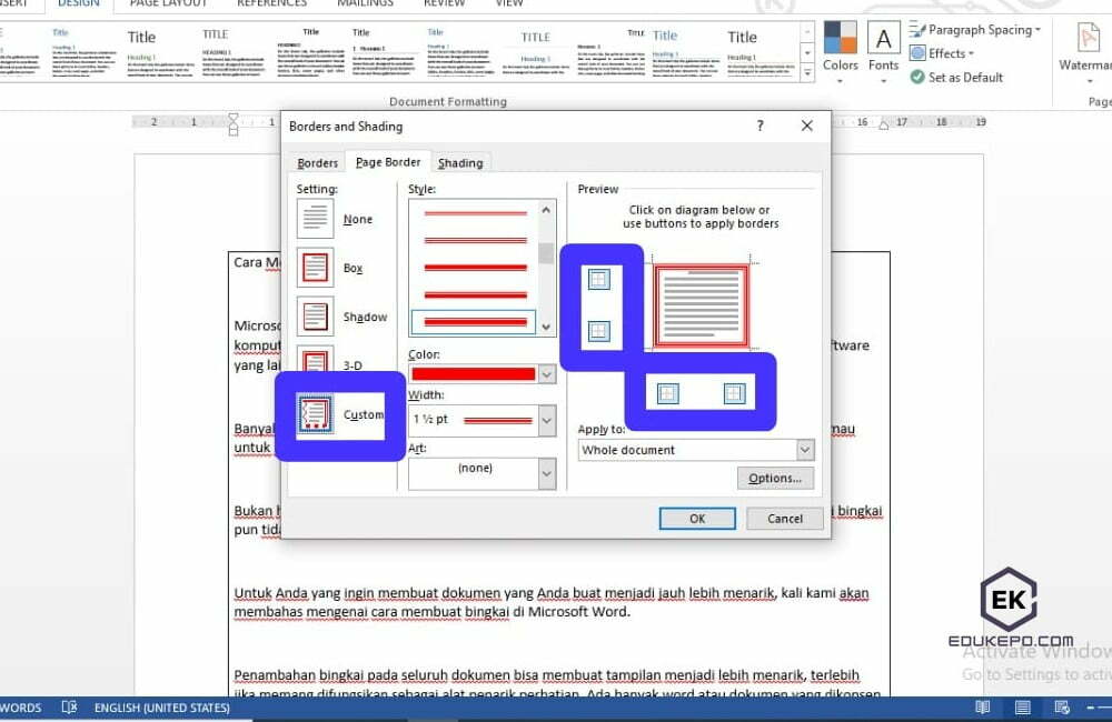 Cara mengedit bingkai di Word