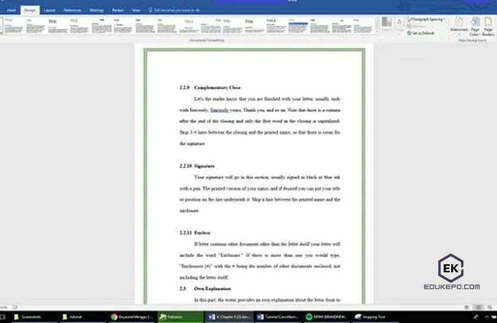 Cara mengedit bingkai di Word