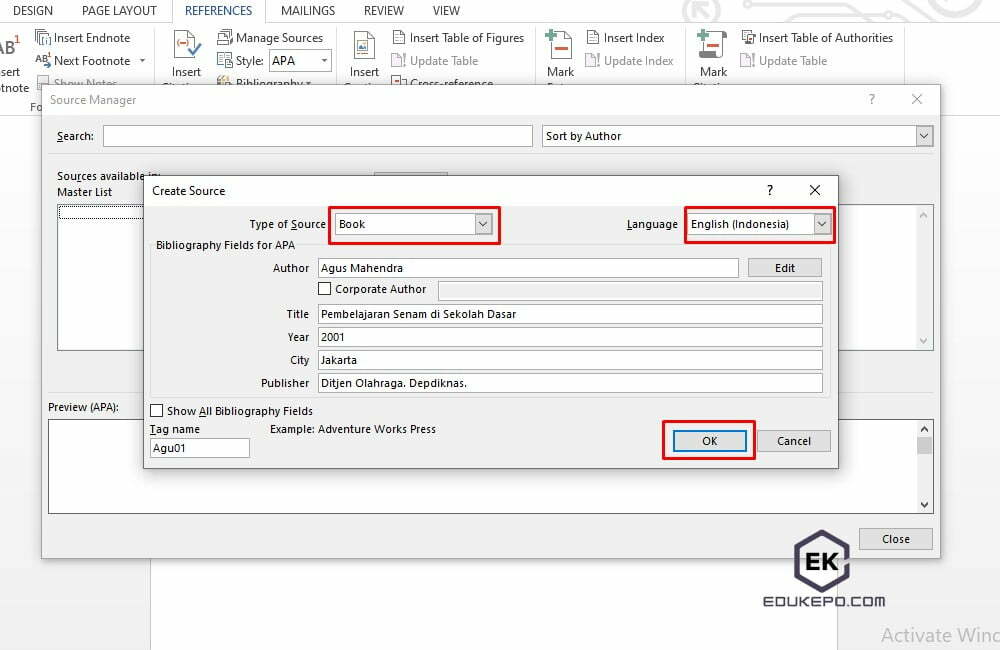 Cara Membuat Daftar Pustaka di Word 3