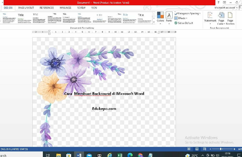 Memberi background gambar di Microsoft Word