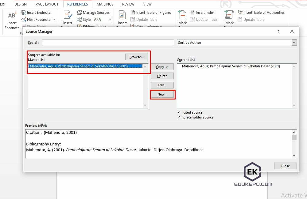 Cara Membuat Daftar Pustaka di Word 4