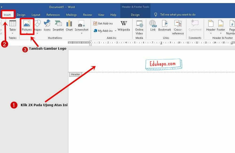 Membuat Kop surat di Ms word