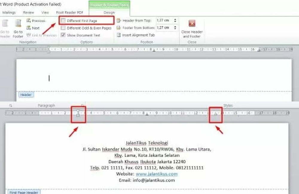 Membuat Kop surat di Ms Word