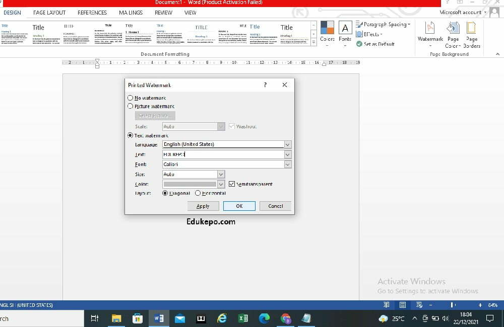 Membuat Background Tulisan Sendiri di Microsoft Word