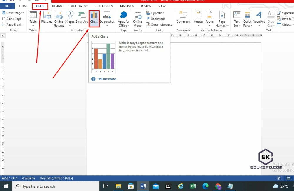 Pilih Insert pada menu bar 1