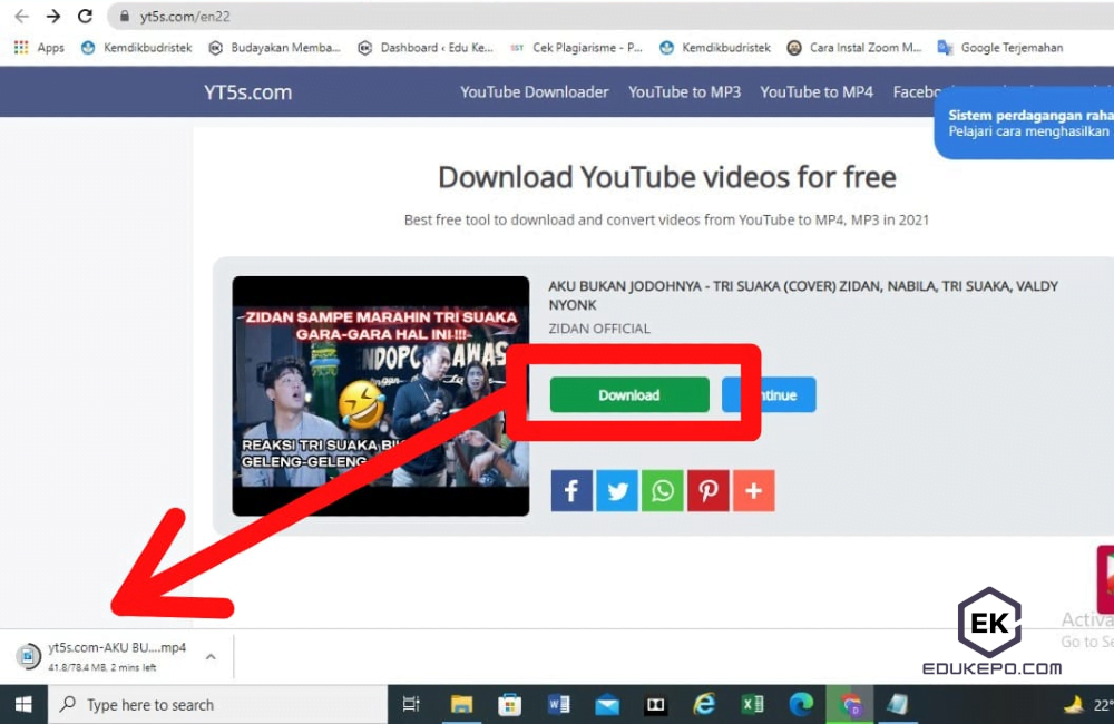Download Video youtube memakai YT5s.com 4