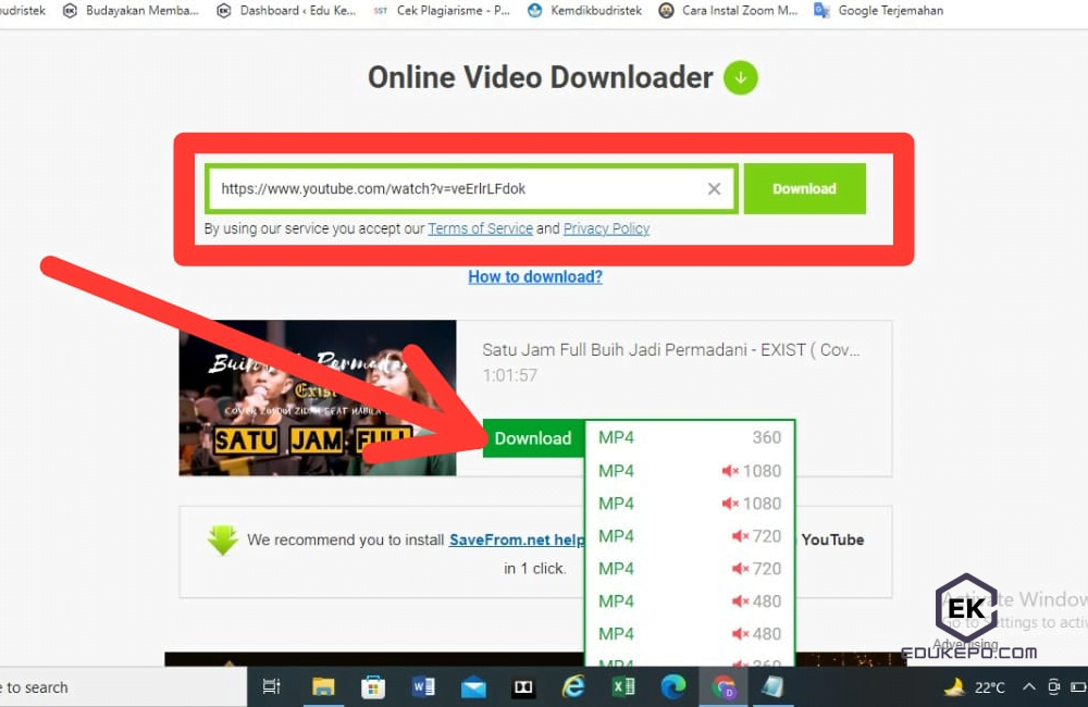 Download Video Youtube tanpa aplikasi memakai SaveFrom