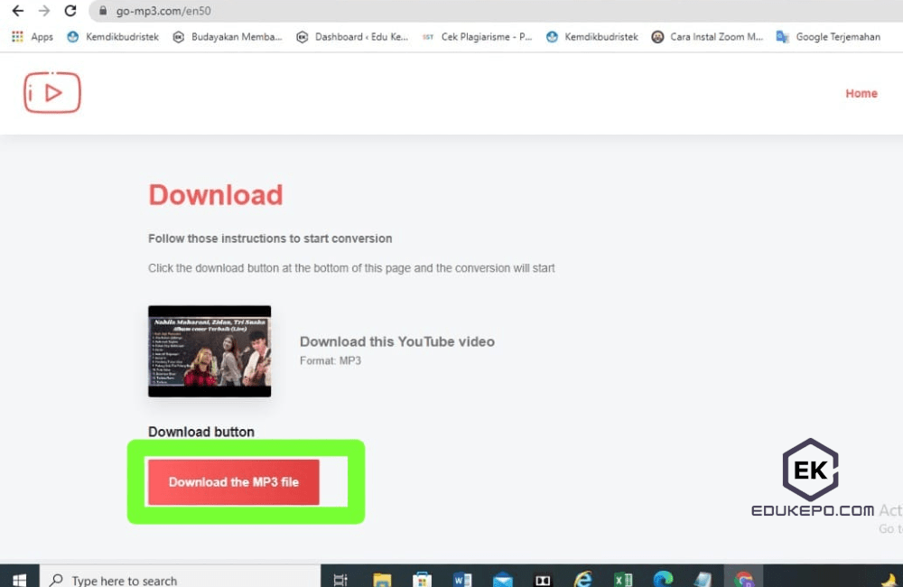 Download dengan layanan dari GO-MP3