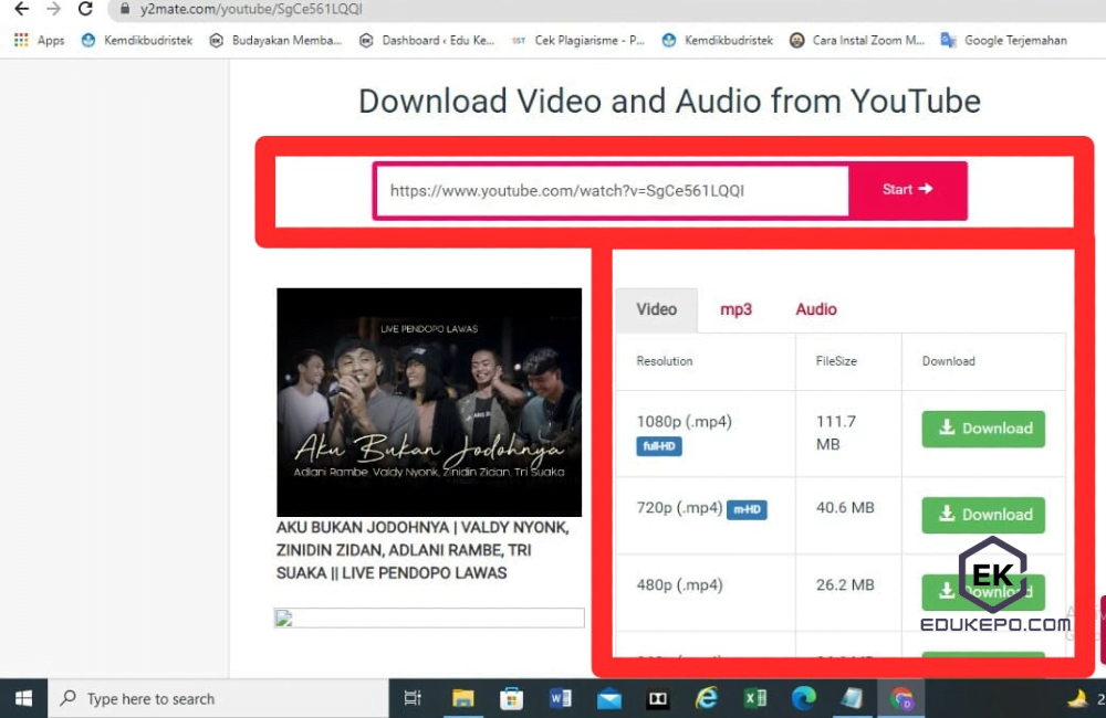 Download dengan cara alternatif Konversi Youtube ke MP3 2