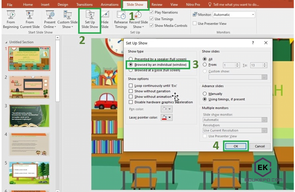 share screen coustum slide