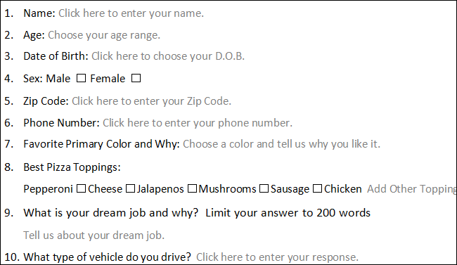 Cara Membuat Formulir yang dapat diisi dengan Microsoft word