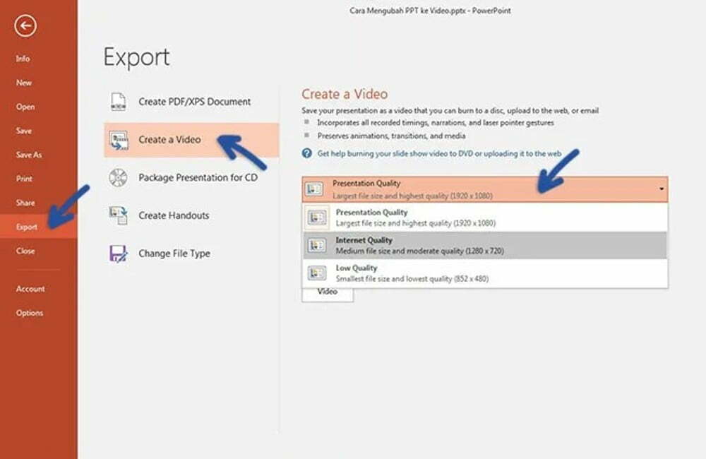 Cara Mengubah Powerpoint Menjadi Video