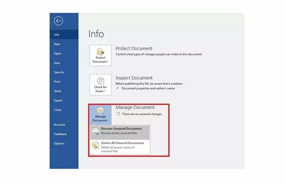 Manfaatkan fitur Recover Unsaved Documents