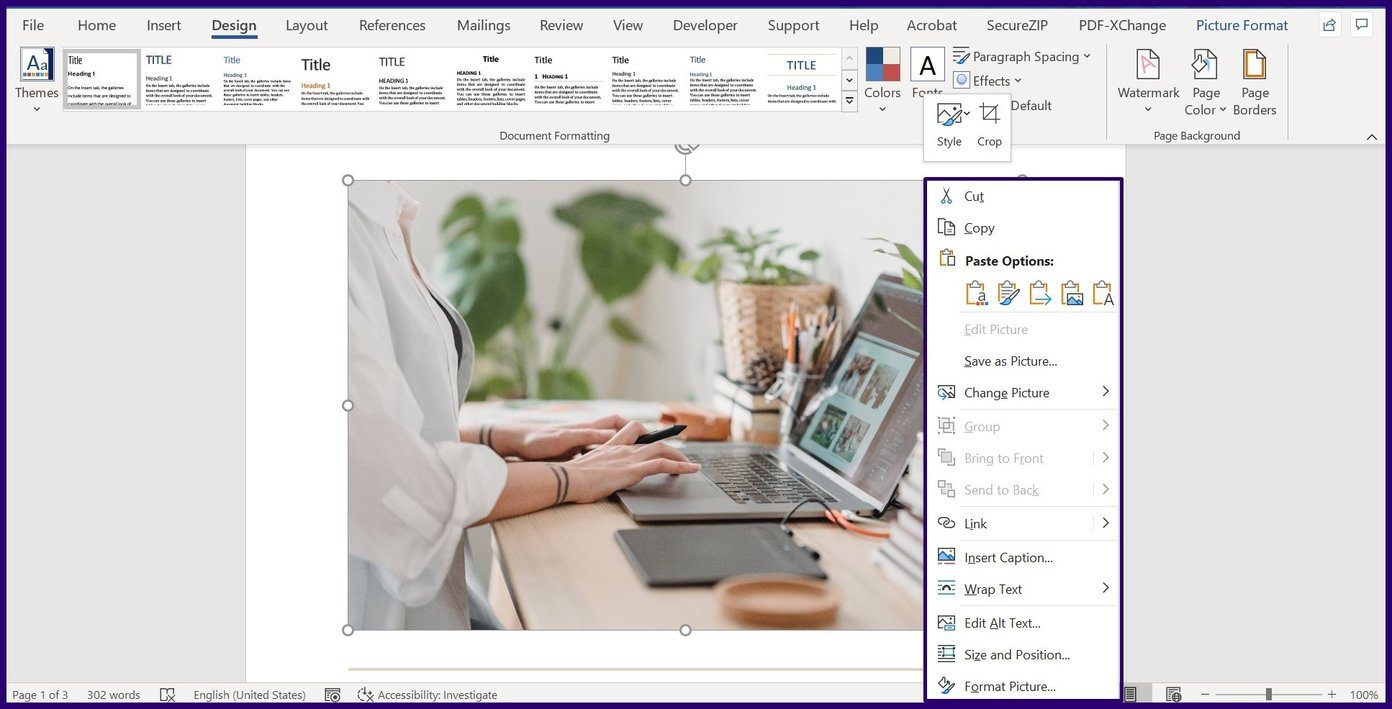 Mengamankan gambar dengan Position Anchor Tool di Microsoft Word