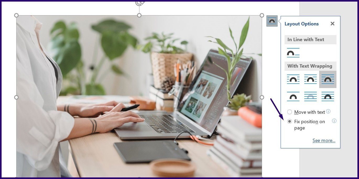 Mengamankan gambar dengan Position Anchor Tool di Microsoft Word